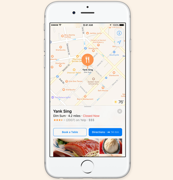 Apple Maps 'Book a Table'